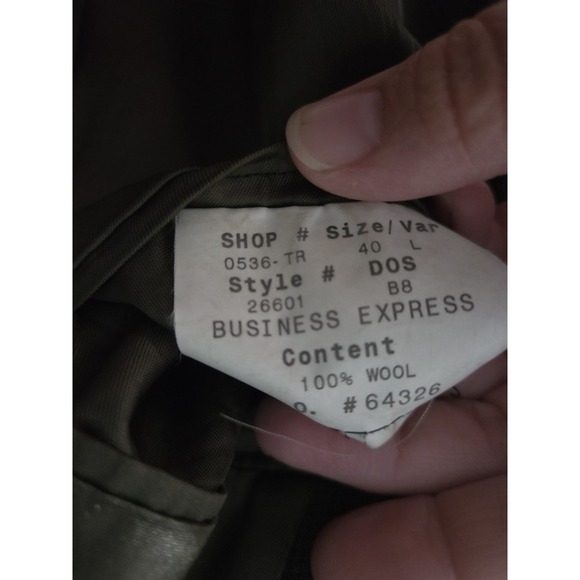 Jos.A. Banks  100% Wool Jacket Blazer Single Breasted Dark Green, 40 L - Picture 8 of 8